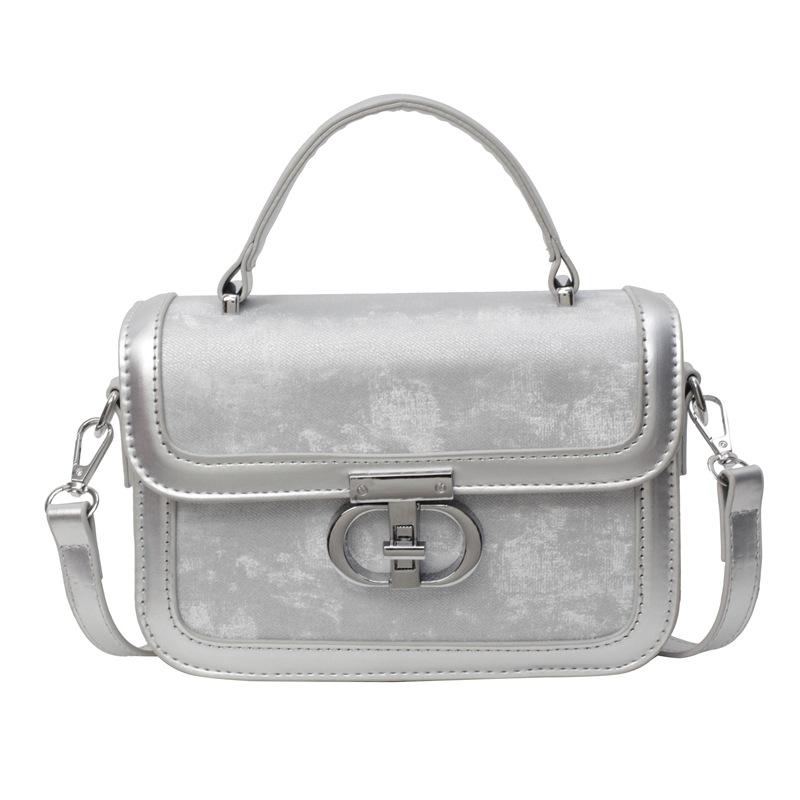 

Универсальная маленькая сумка для поездок на работу, женская простая модная маленькая квадратная сумка, весна-лето 2025, нишевый дизайн, текстурная сумка через плечо