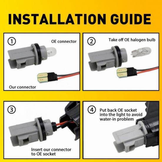Smoked LED Front Rear Side Marker Lights For 2015- Chrysler 300 300S 300C EA