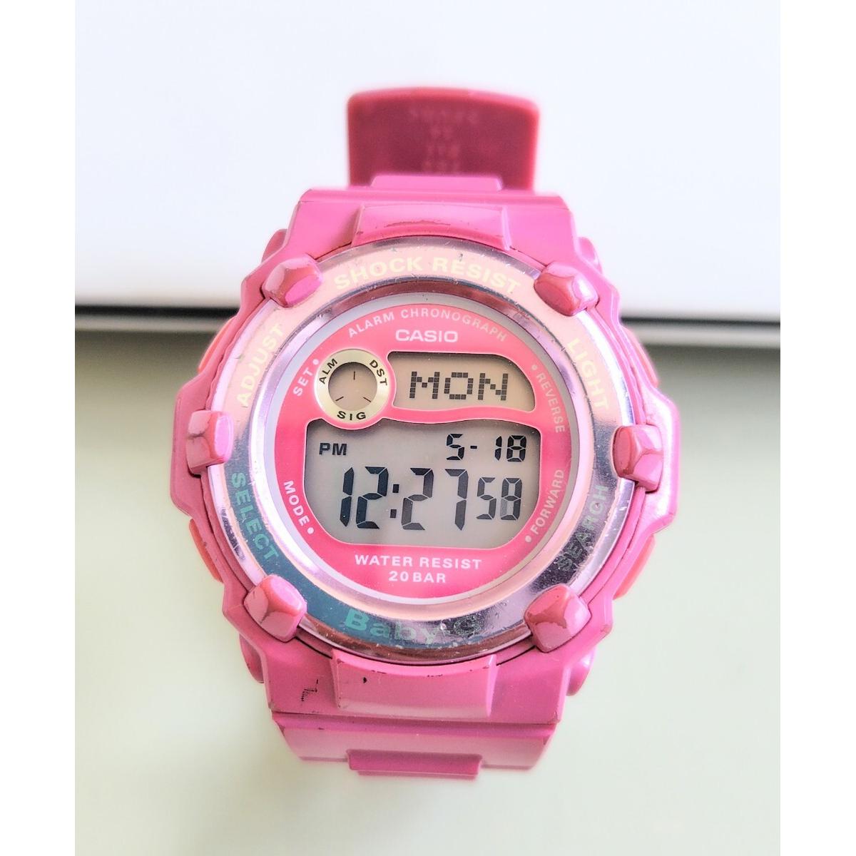 CASIO Baby-G Watch BG-3000-4CDR Vivid Pink Ladies Overseas Model Water Resistant to 20 ATM Battery Replaced