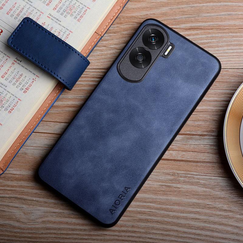 

Кожаный чехол для Honor 90 Lite, прочный, шелковистый на ощупь, чехол для Honor 90, чехол honor 90 темно-синий