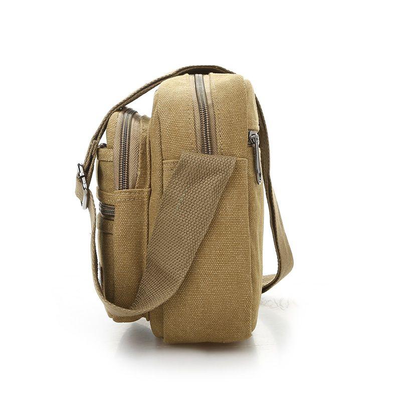 Fashionable Large Capacity Multi-layer Canvas Men's Single Shoulder Diagonal Cross Bag, Business Backpack, Casual