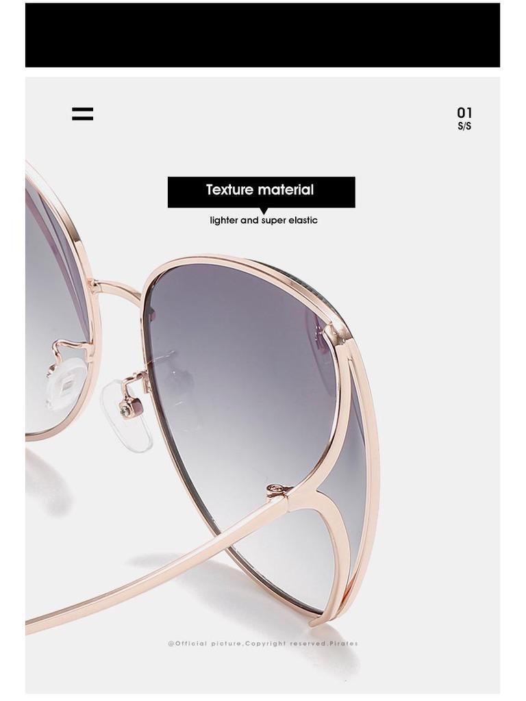 Women's Fashion Polygon Metal Sunglasses with Ocean Lens - New Trendy Design