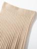 Women's Mid-Length A-Line Cashmere Knit Skirt - High-Waisted, Ribbed, Slimming, Pleated, Versatile.