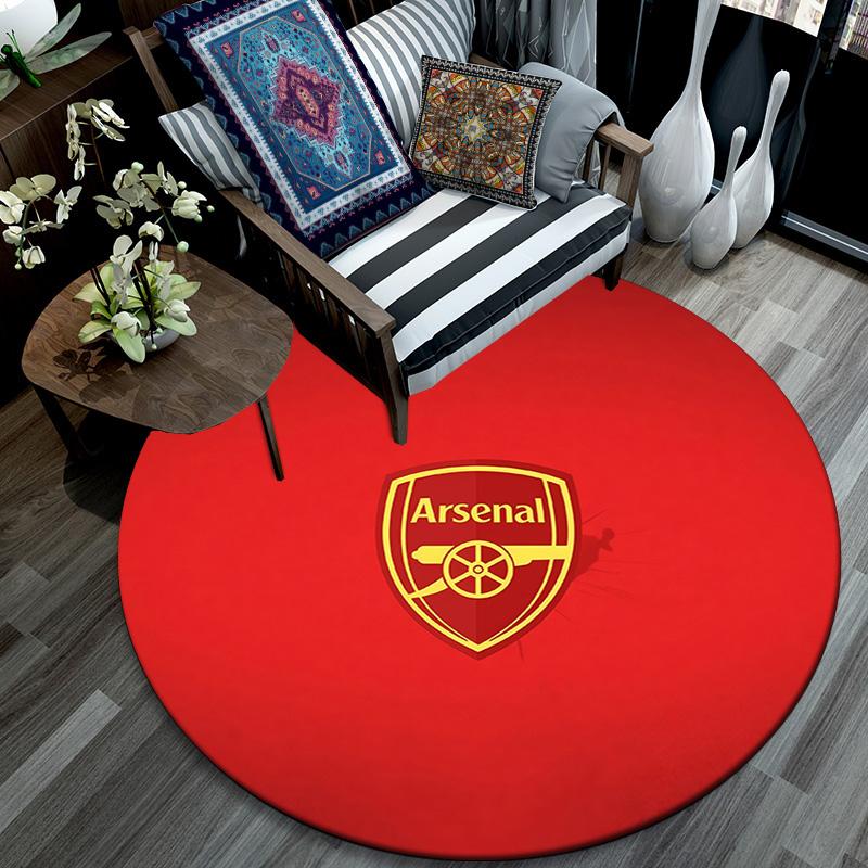 Arsenal Football Club3 Round Area Rug,Carpet Rug for Living Room Bedroom Sofa Playroom Decor,Non-slip Floor Mat