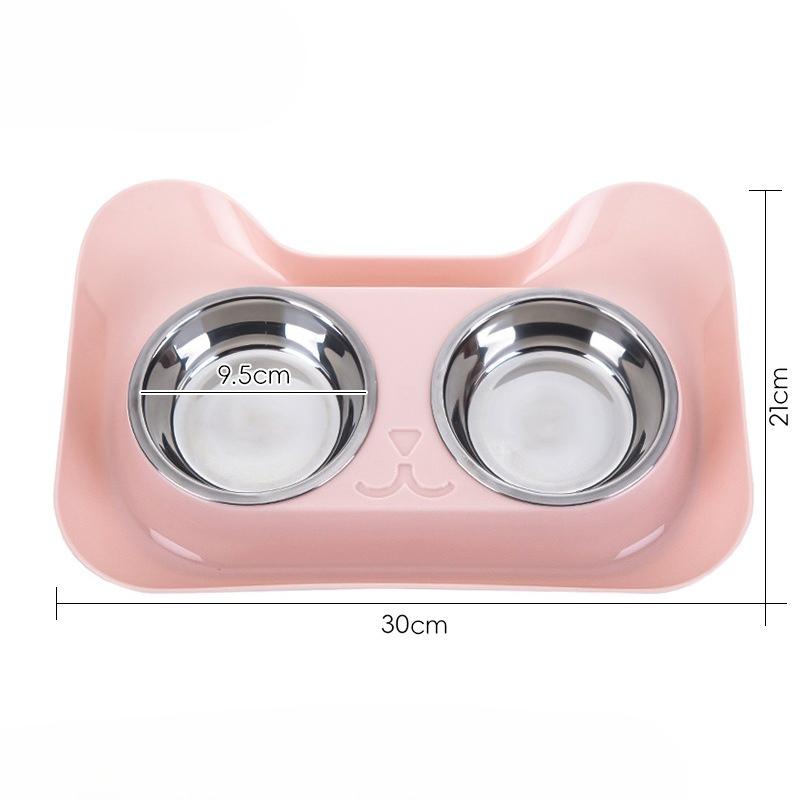 

Cat-shaped Cat Bowl, Pet Bowl, Stainless Steel Cat Basin, Dog Basin, Leak-proof Cat Food Basin, Cat and Dog Drinking Basin рожевий
