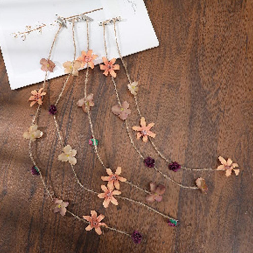Forest Women Flower Vine Simulated Head Garland Flower Crown Hair Wreaths Hairpins  Festival Party