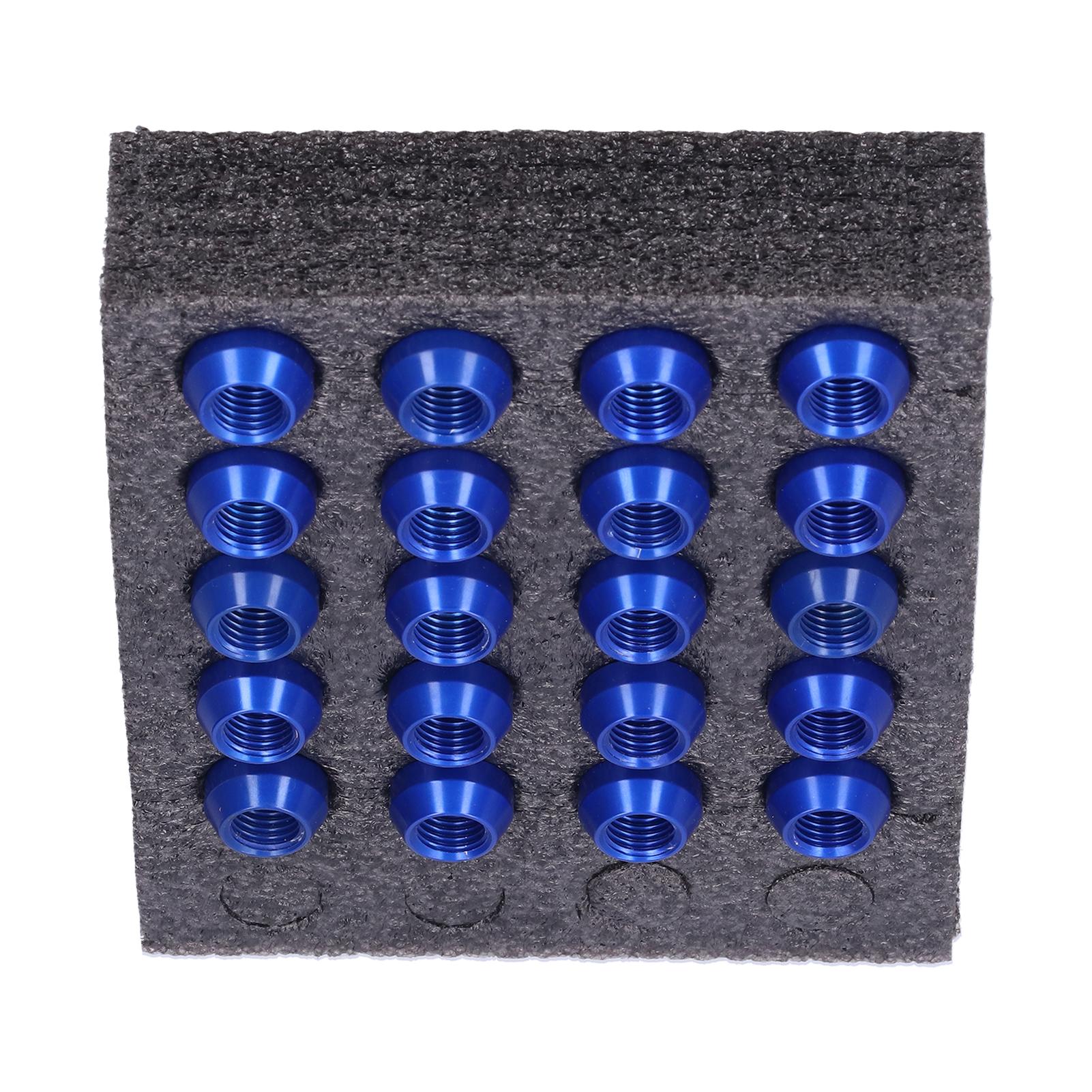20pcs Wheel Lug Nuts x1.5 Thread 1.3in Height 7075-T6 Aluminum Locking Lug Nuts