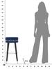 Bar Stool Paris Blue Silver Cm Ø 35X74