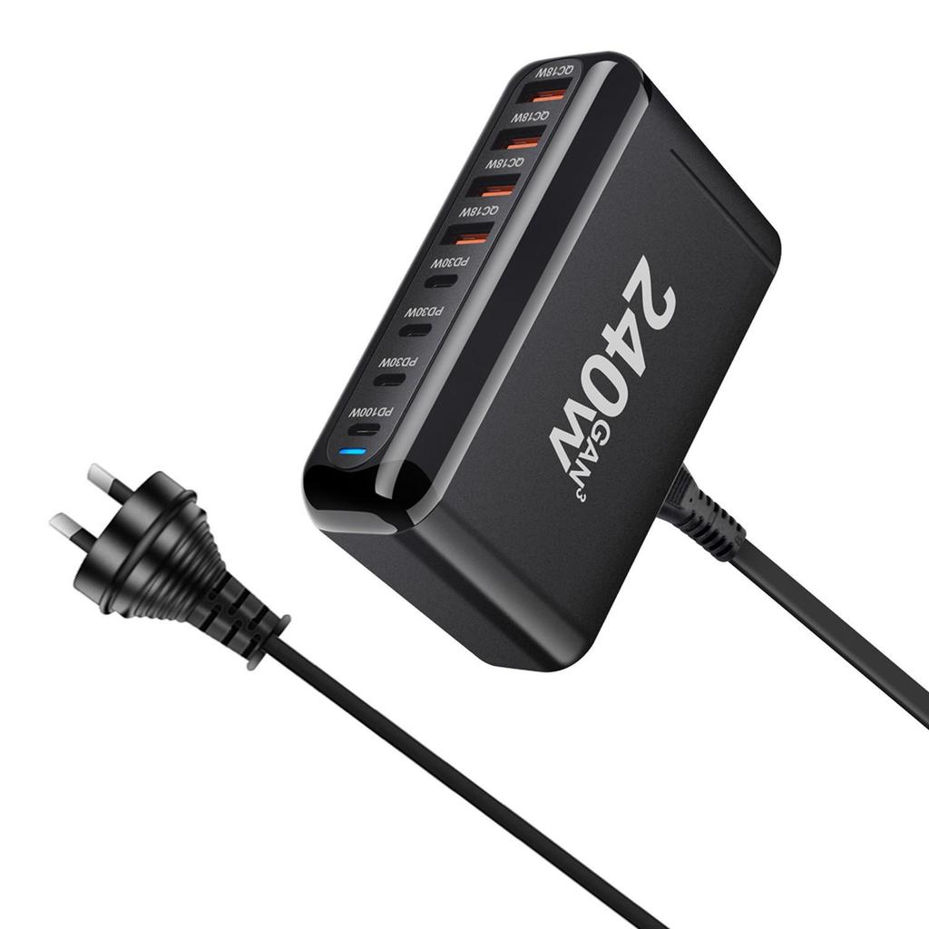 268W Gallium Nitride PD Charger: 240W Multifunctional Desktop Adapter