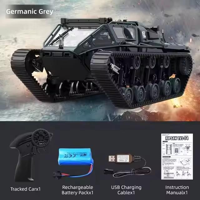 Çocuklar İçin Tam Ölçekli Paletli Tank JJRC C8812 2.4G Uzaktan Kumandalı Araba 360° Dönüşlü Drift RC Model Arazi Aracı Erkek Hediye