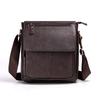 Retro Genuine Leather Men's Crossbody Bag, Top Layer Cowhide Single Leather Bag, Lid Style Men's Bag