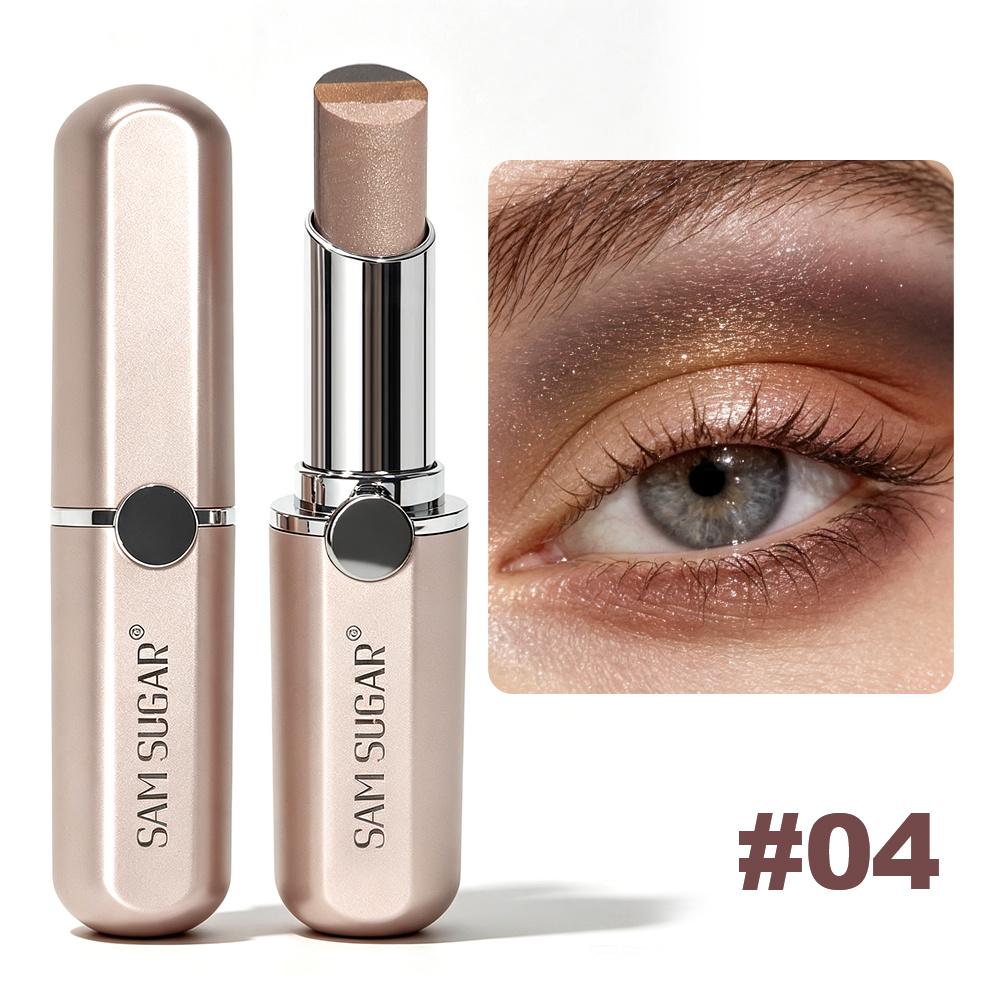 SAM SUGAR Stick Ombretto Cremoso Tricolore Cambiamento Graduale Highlighter e Blush Scintillante Non Disturbante Impermeabile