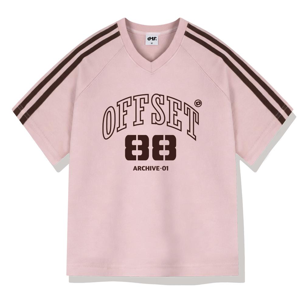 DIFF Offset Track V-Neck Short Sleeve T-Shirt 4 Colors [Disv_1003]