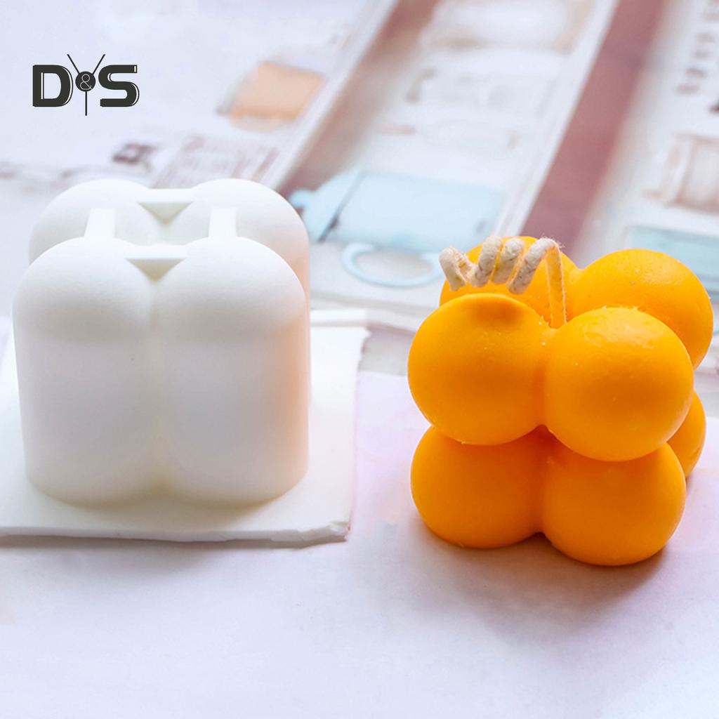 Reusable Ball Cube Aromatherapy Candle Mold Silicone DIY Craft Mould Baking Tool