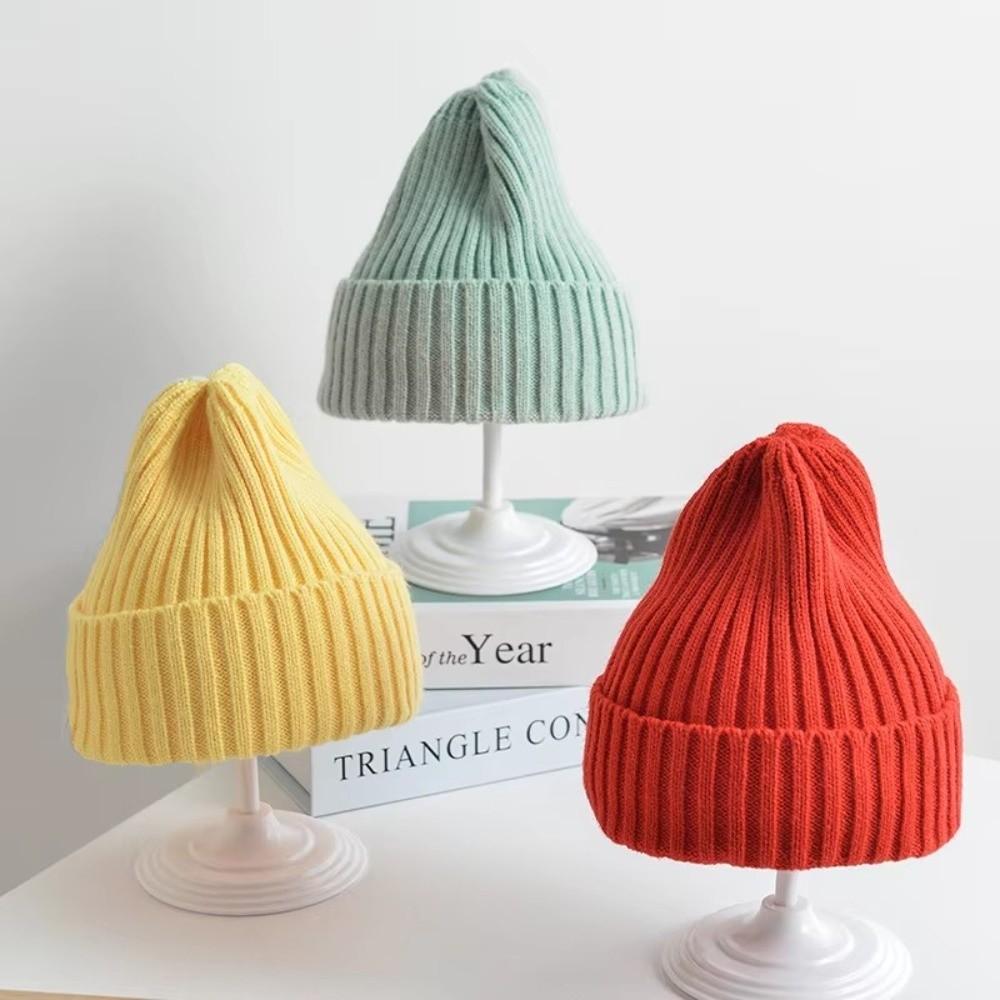 Candy Color Baby Hat Ins Korean Style Kids Beanie Stylish Outdoor Knitted Hat For Children