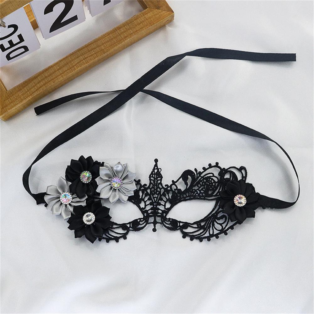 Makeup Ball Hollow Lace Mask Halloween Props Black Half Face Sexy Diamonds Female Eye Mask Fashion Masquerades Eye Mask