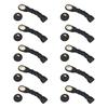 10 Pcs PU Leather Ponytail Button Sew-on Toggles Closures Black Coat Buckles Sewing Accessories for Overcoat Knitwear
