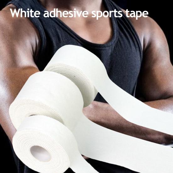 White Sports Tape Easy Tear Adhesive No Sticky Residue Athletic Tape Athletes Sport Trainers First Aid Injury Wrap Tape Roll