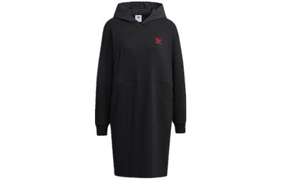 Originals Long Sleeved Dresses Women's Black Hooded Moderate Mid Length GN4743