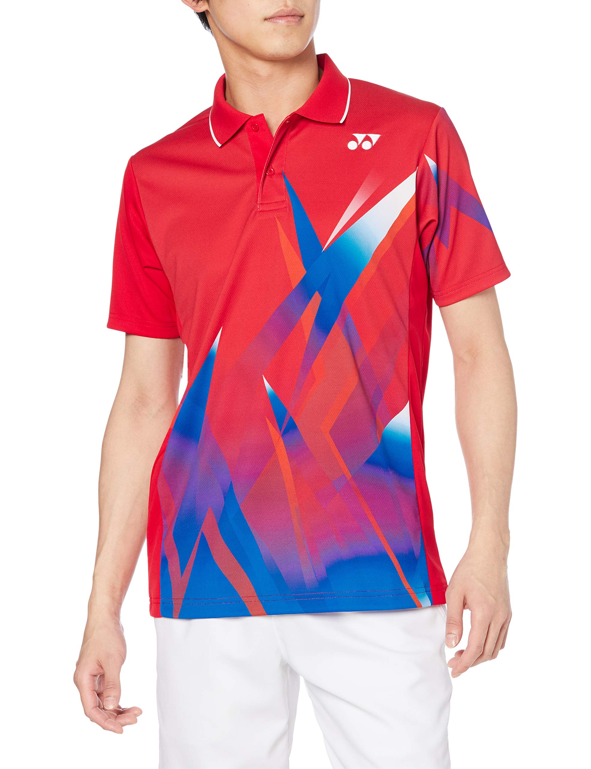 

Игровая рубашка Yonex с коротким рукавом, цвет Закатный красный, японский размер SS - японский размер, (496), (эквивалент XS)