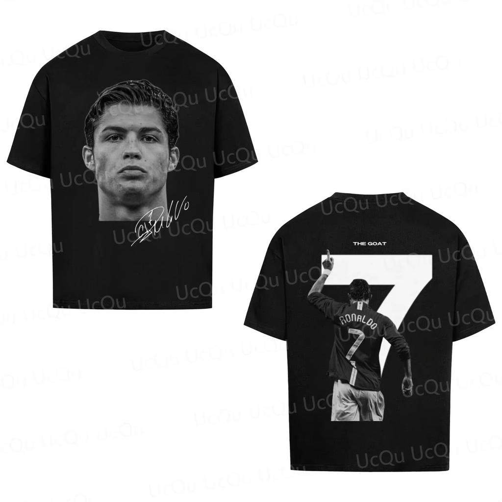 2025 CRISTIANO RONALDO Classics Football Superstar #7super Fashion Printed Short Sleeve T-shirt Men Distress American Cotton