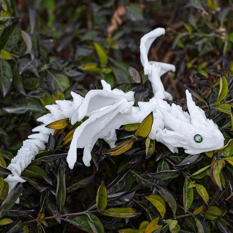 Winged Dragon Figurine 3d Printed With Movable Joints Adjustable Posture Flying Dragon Collectible Model Home Office Desktop