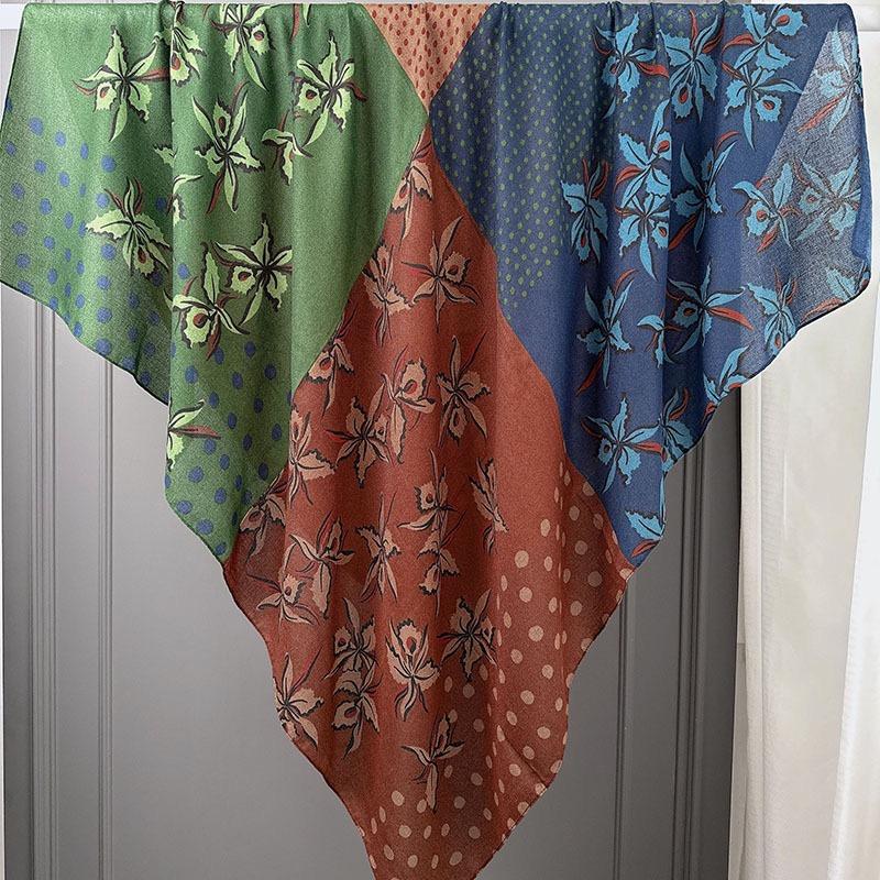 Winter Fashion 130Cm Square Leopard Floral Thick Viscose Shawl Scarf Lady High Quality Wrap Pashmina Stole Bufandas Muslim Hijab