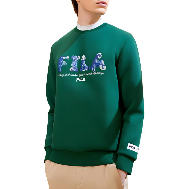 Fila X V&A LIANMINGKUAN Sweatshirt Men's Bamboo Emerald Green F11M418201F-DG