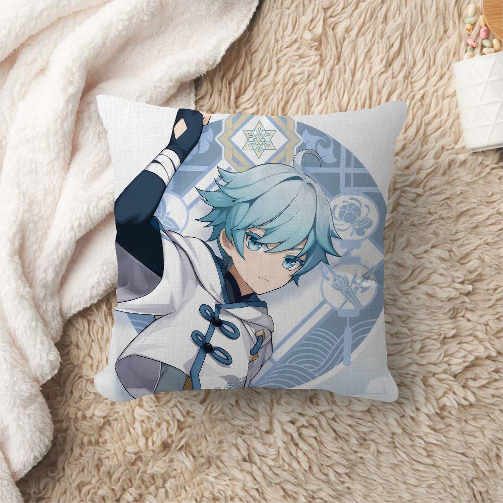 Chongyun Genshin Impact Cushion Cover Inches Farmhouse Decor Home Throw Pillow Covers for Couch Decorations 30x30cm