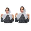 Women Headscarf Embroidery Lace Splicing Downward Shape Handkerchief Solid Color Thin Female Headwear