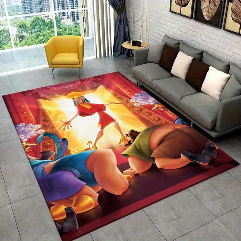 1pc The Emperor's New Groove Pattern Area Rug Soft Flannel Floor Mat for Living Room,Office,Bedroom and Carpet,Sofa Coffee Table Floor Mat
