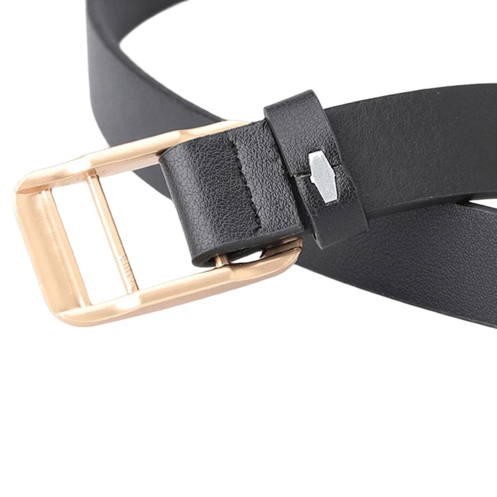 Stylish Minimalist Belt For Women Golden Hardware Detailing Slim Fit Faux Leather Design