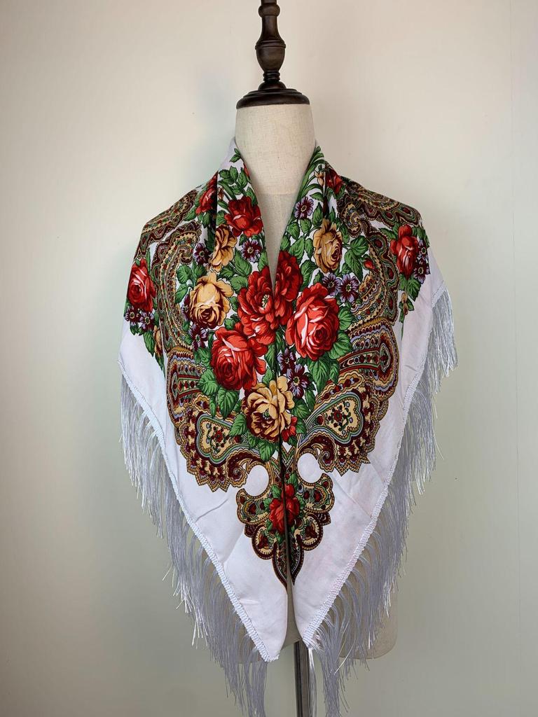 Bohemian Ethnic Tassel Floral Scarf - Year-Round Versatile Wrap