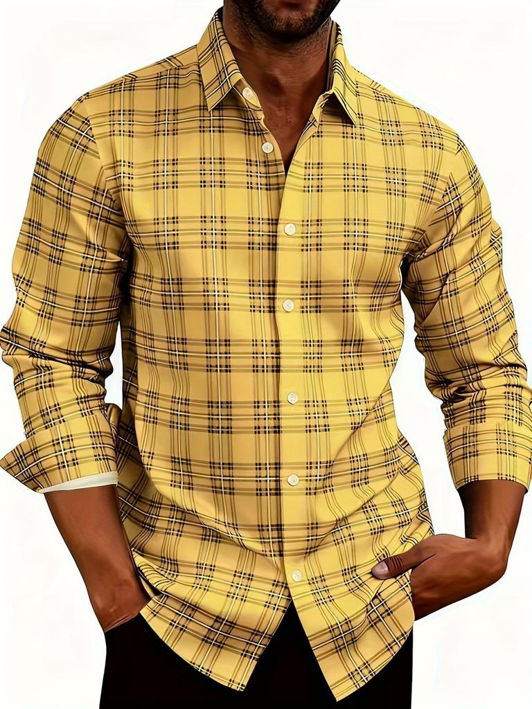 Must-have Plaid Long Sleeve Shirt, Stylish Versatile Casual Wear