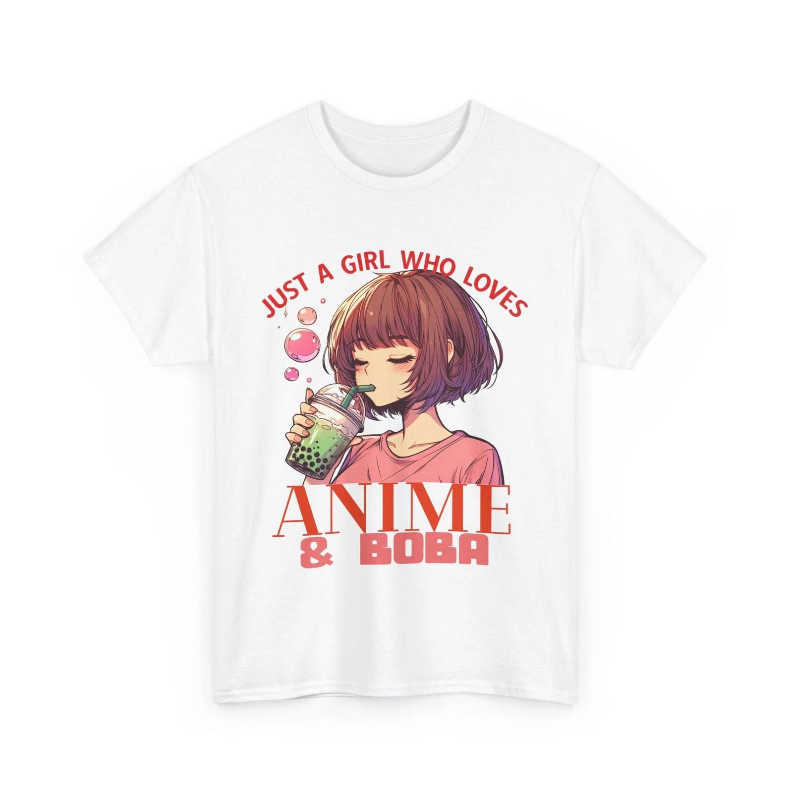 Japanese Anime T-Shirt | Just a girl who loves Anime & Boba T-Shirt S