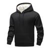 Men's Drawstring Pocket Solid Color Loose Warm Plus Fleece Casual Sports Hooded Sweatshirt