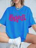Y2K Pink Bratz Letter Prints Short Sleeve T-Shirts Womens Summer Cotton Tee Shirts Loose O-Neck Comfortable Tops Street Clothes