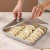Küchenaufbewahrungsbox Kühlschrank Organizer Edelstahl Lebensmittelbehälter Tablett für Knödel Obst Gemüse Fleisch Kuchen