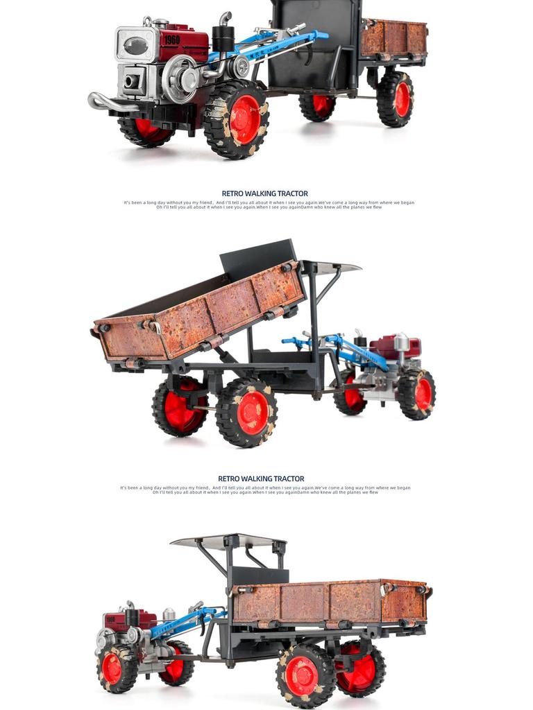 1:24 Retro Hand Tractor Model with Sound and Light