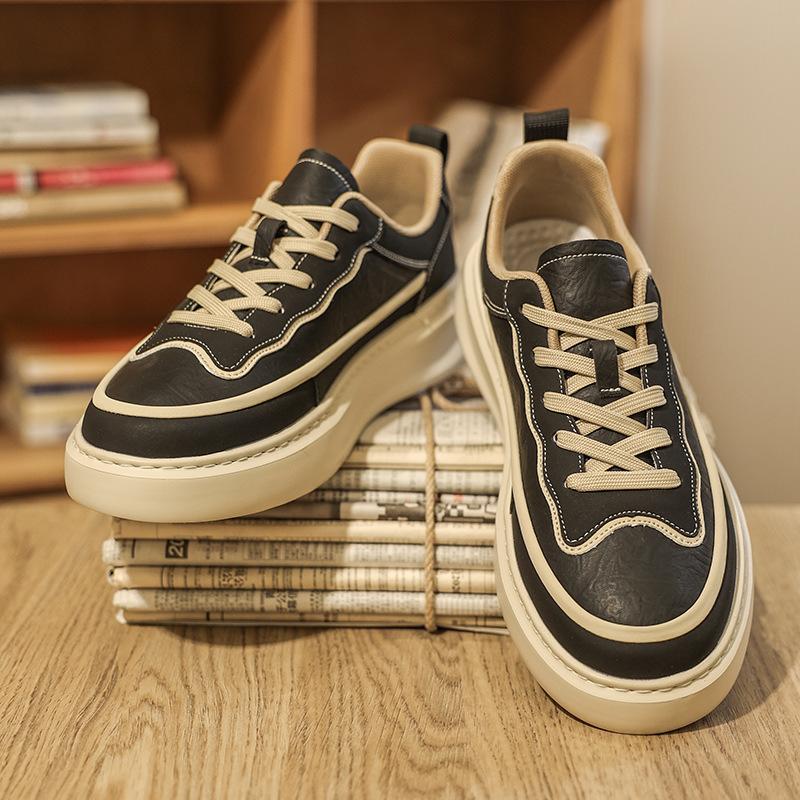 22 spring new board shoes platform soft leather casual shoes comfortable sports trendy shoes