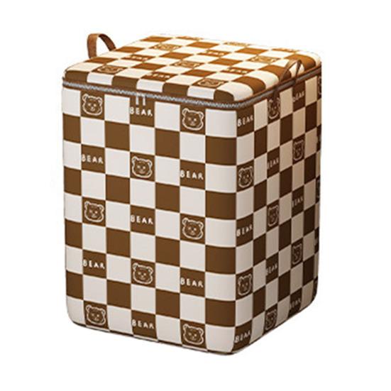 Передвижная упаковочная сумка, сумка для хранения одежды с мультяшным узором, водонепроницаемый складной органайзер для одеял для дома S коричневый