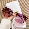 Frameless Square Sunglasses Fashion Trend Cutting Edge Large Frame Sunglasses Women's Letters F Street S Sunglasses 98