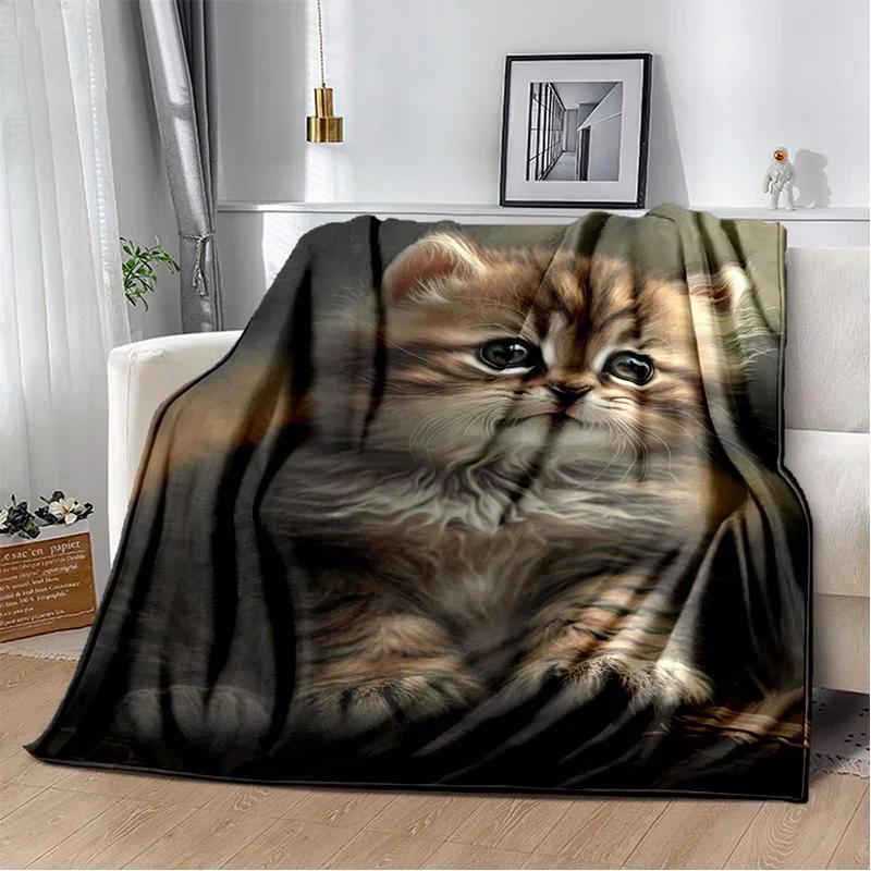 Cartoon Cute Calico Cat,Garfield Cat,Persian Cat,Ragdoll Blanket,Soft Throw Blanket for Home Bedroom Bed Sofa Cover Blanket Kids