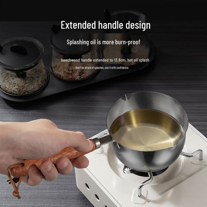 KOBACH 304 Stainless Steel Instant Noodle Pot with Beech Handle