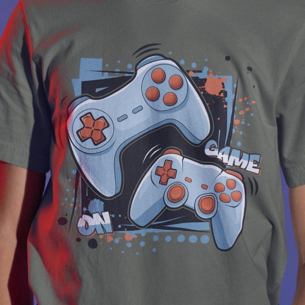 Game On Controller Shirt for Gamers | Retro Video Game Tee | Funny Gaming Gift for Him Her | Casual Gamer Graphic T Shirt