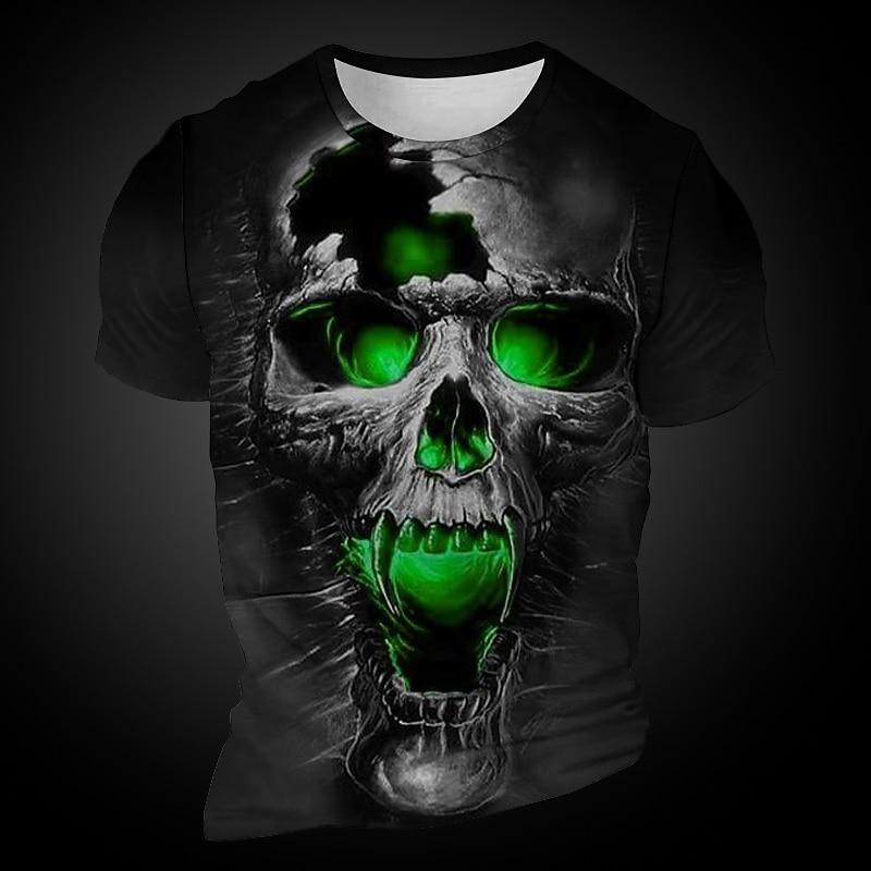 Summer Men's 3D Printed Crew Neck T-Shirt Fashion Versatile Breathable Trend Casual