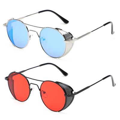 Vintage Gothic Steampunk Style Metal Frame Sunglasses Men Women Luxury Brand Designer Round Shields Sun Glasses Gafas De Sol