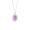 S925 Sterling Silver Natural Amethyst Citrine Necklace Female Brushed Craft Gemstone Pendant Court Style Clavicle Chain