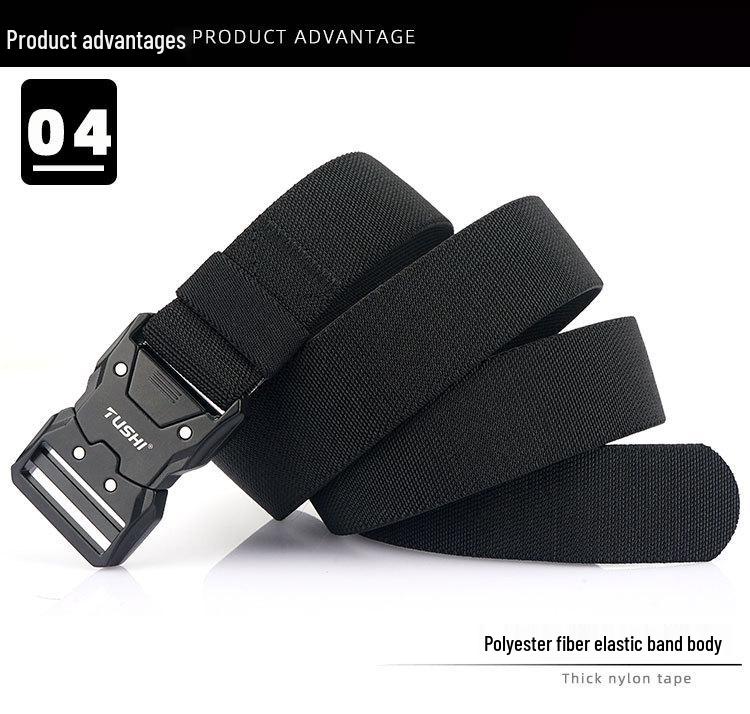 Men's Tactical Quick Release Elastic Stretch Belt for Casual Workwear and Outdoor Training