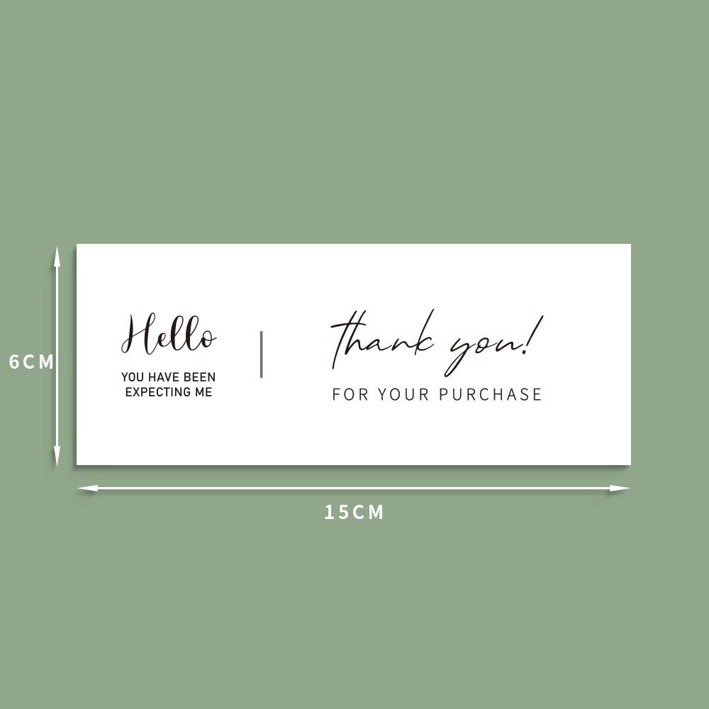 50-Pack White Rectangle Thank You Seal Stickers for Gift Boxes & Packaging